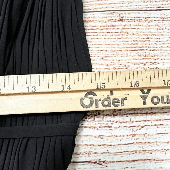 Ieena for Mac Duggal Black Evening Gown Dress Size 0 Long Formal Tulle V-Neck - Picture 8 of 11